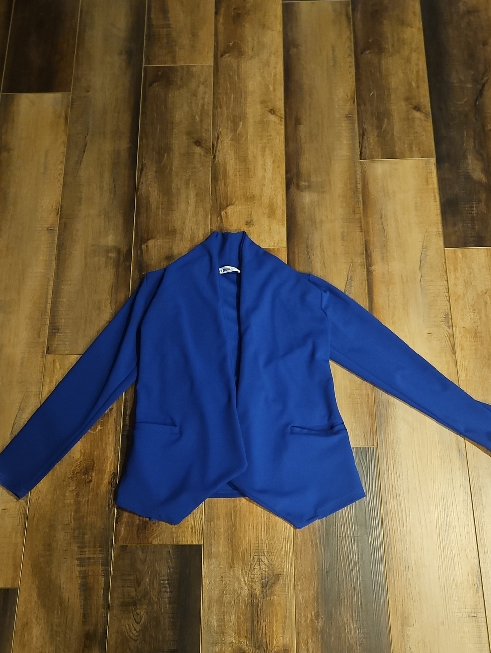 Doublju Royal Blue Open-Front Blazer